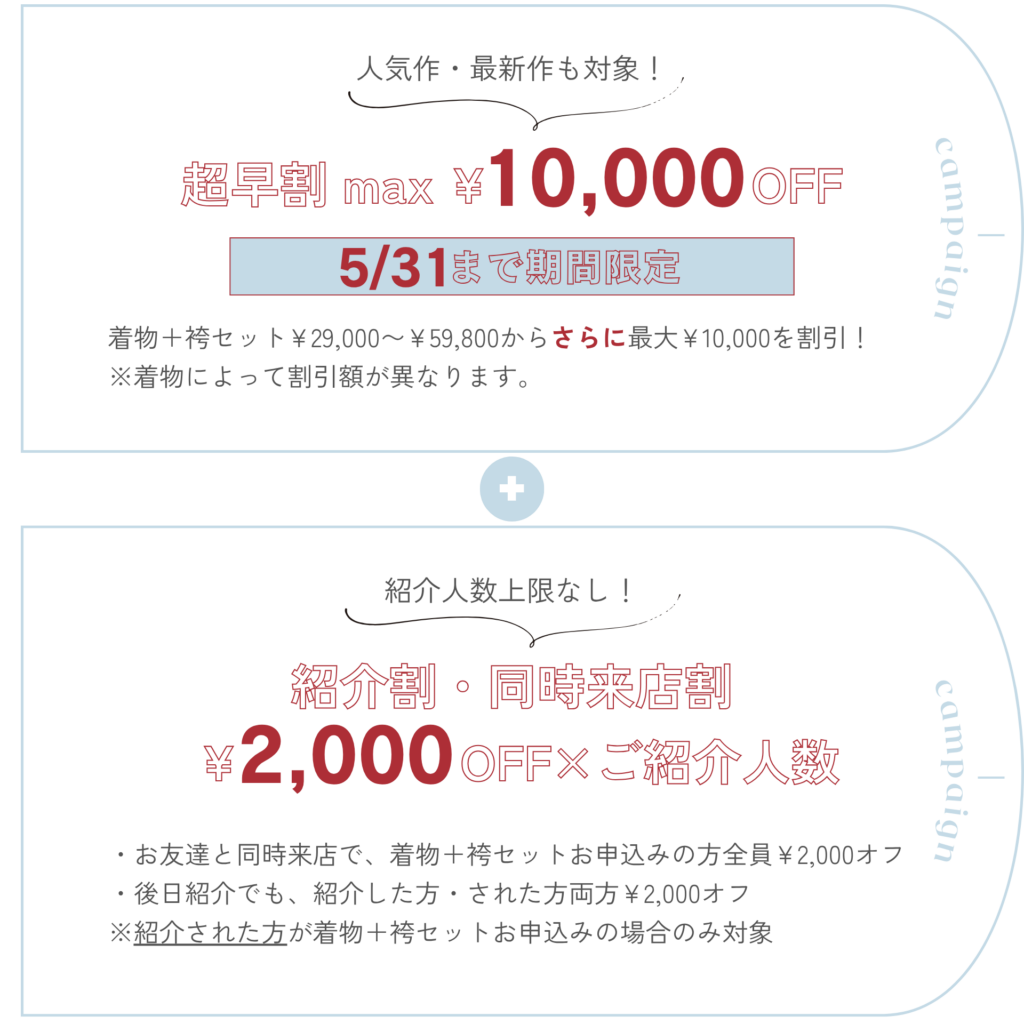 早期割引・紹介割引・同時来店割引あり