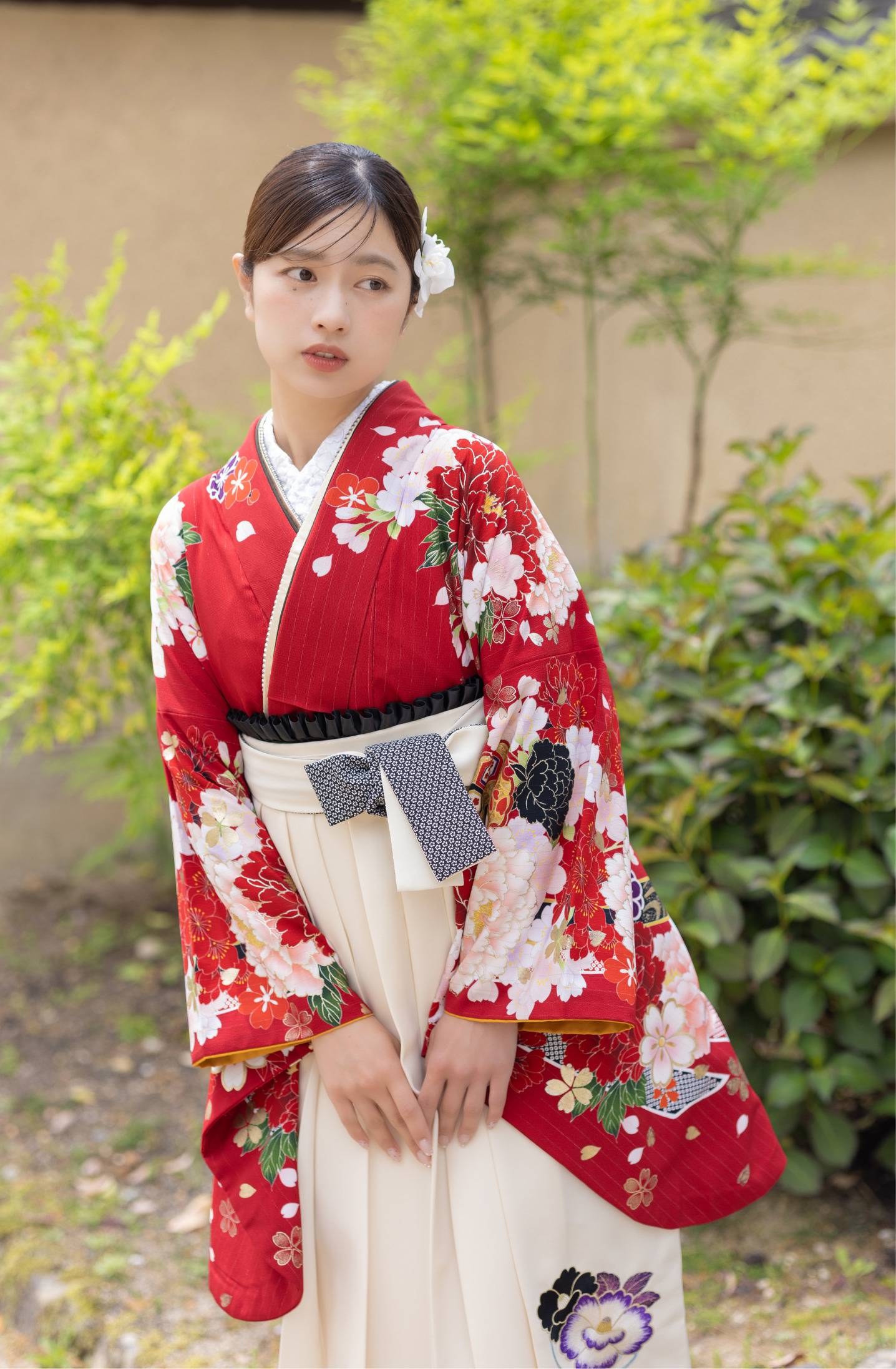 赤の卒業袴