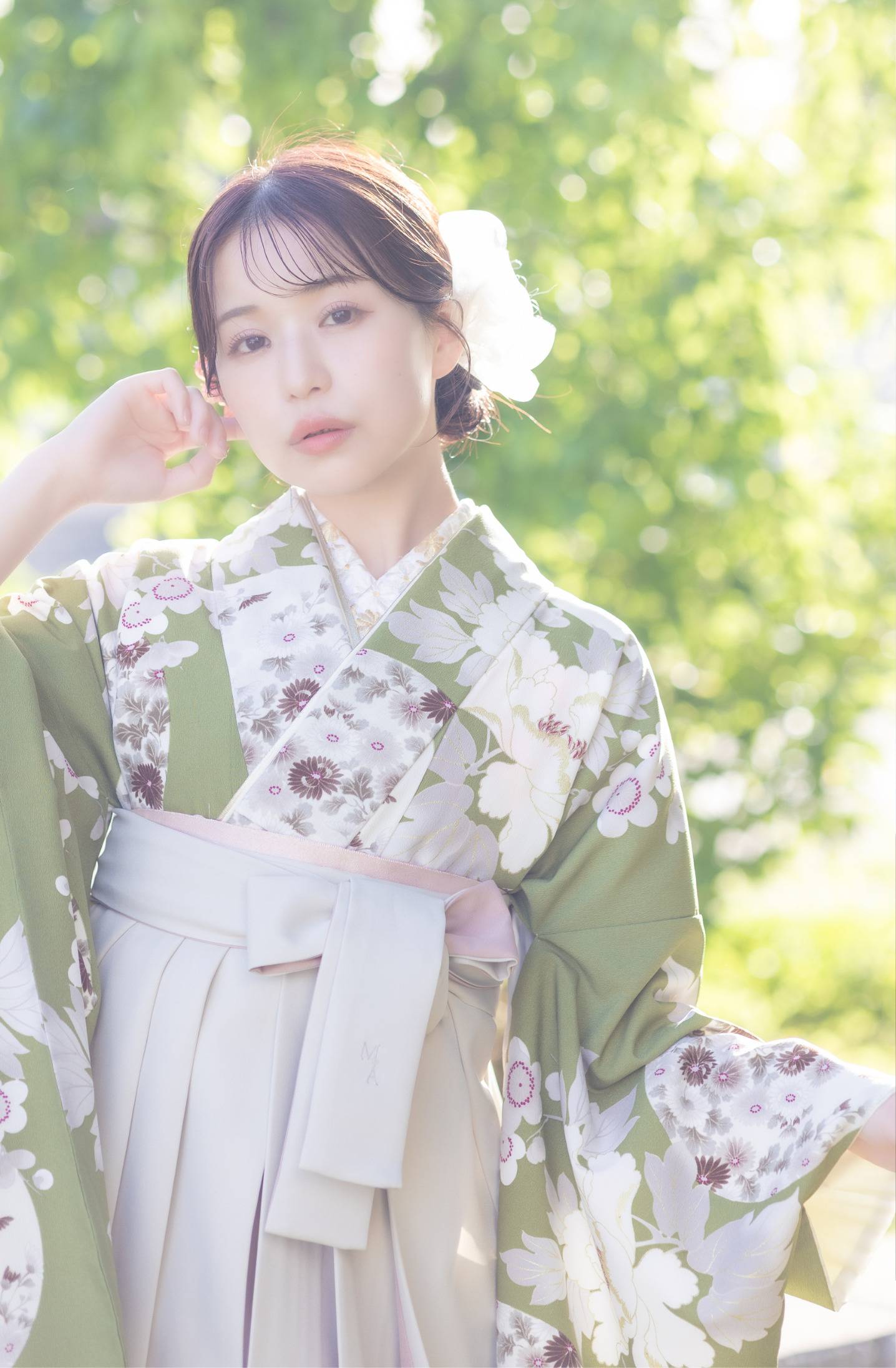 緑・抹茶の卒業袴